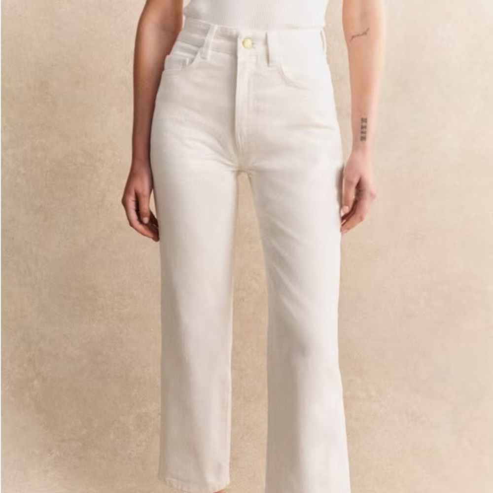 Sezane L’Iconique Droit Écru Cream Jeans Brand New with Tags Size 36/4